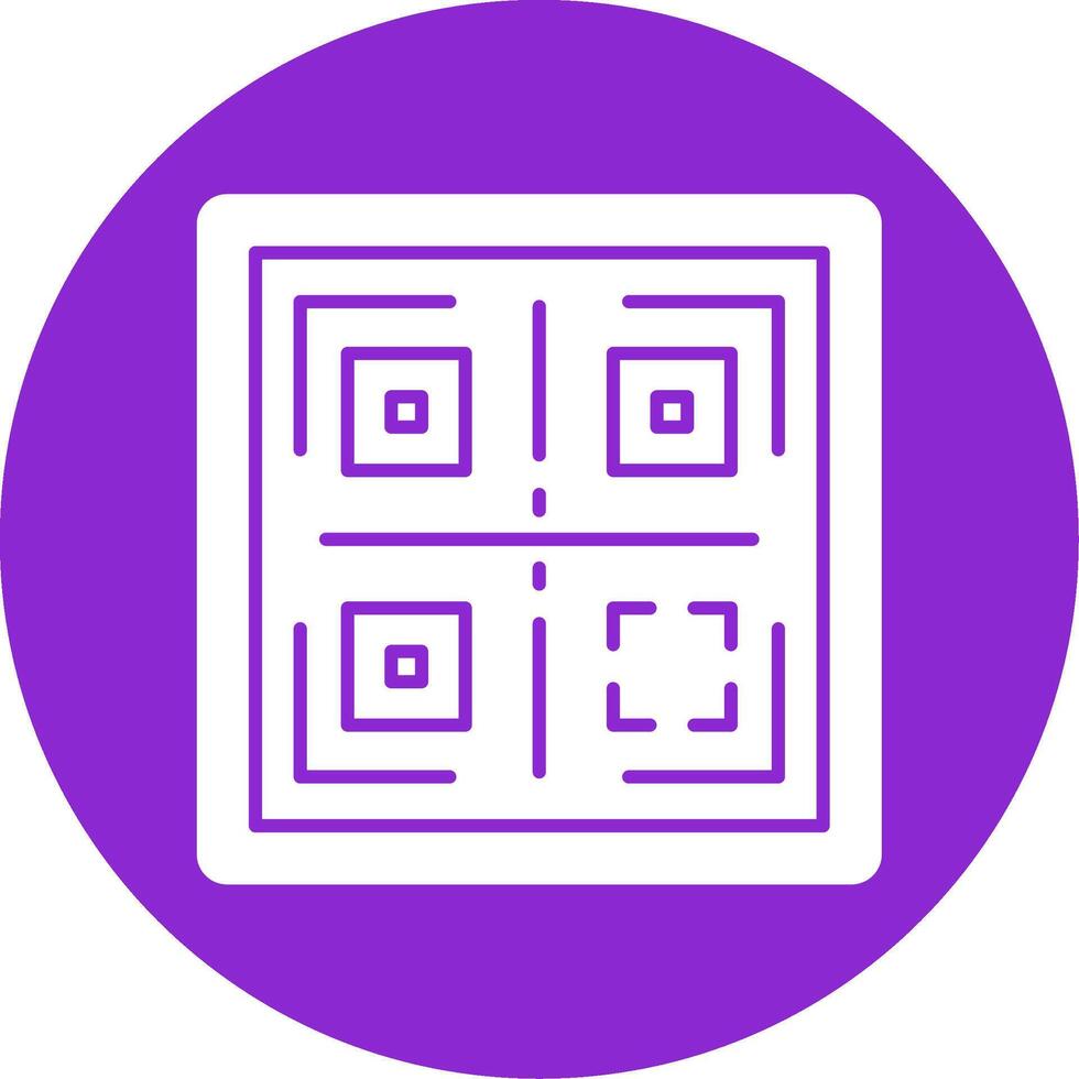 QR Glyph Circle Icon vector