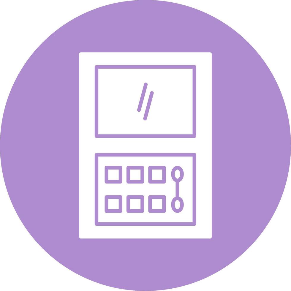 Makeup Kit Glyph Circle Icon vector