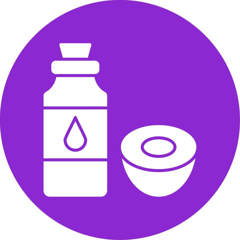 Coconut Oil Glyph Circle Icon vector