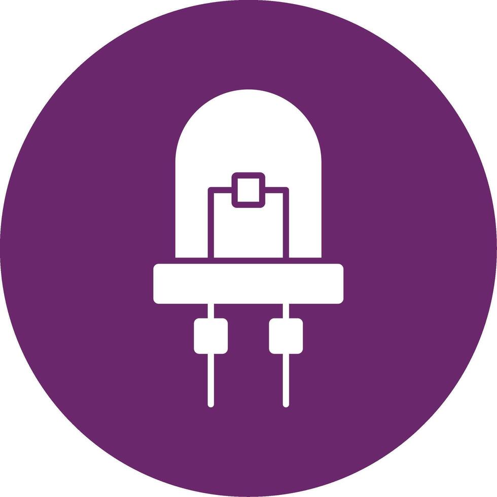 Diode Glyph Circle Icon vector