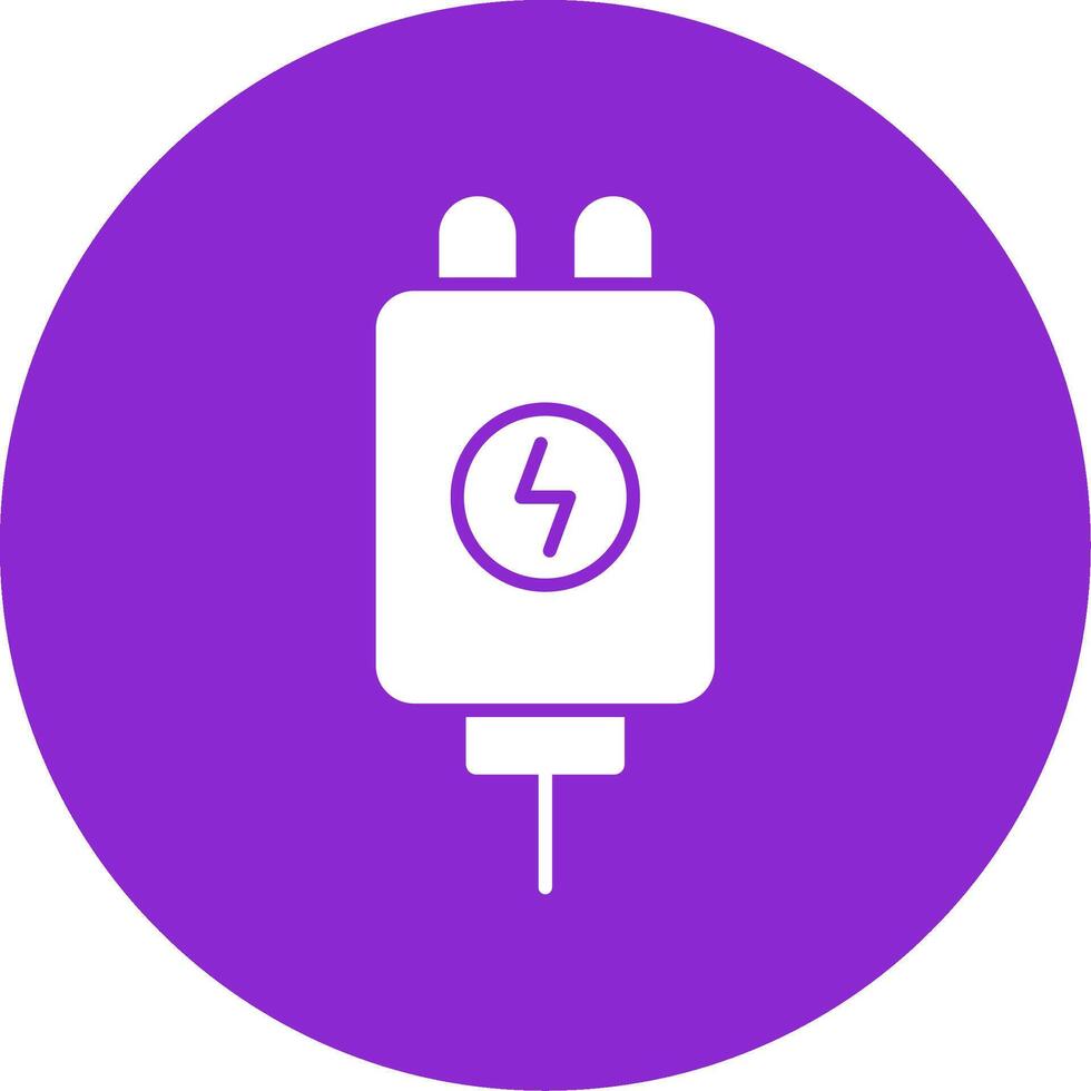 Adapter Glyph Circle Icon vector