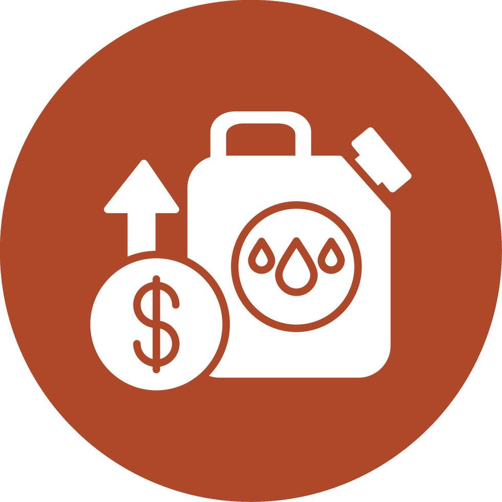Oil Price Glyph Circle Icon vector