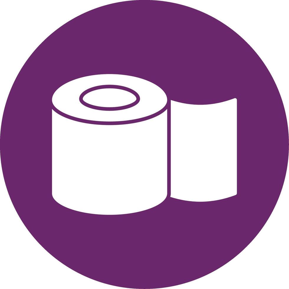 Tissue Roll Glyph Circle Icon vector