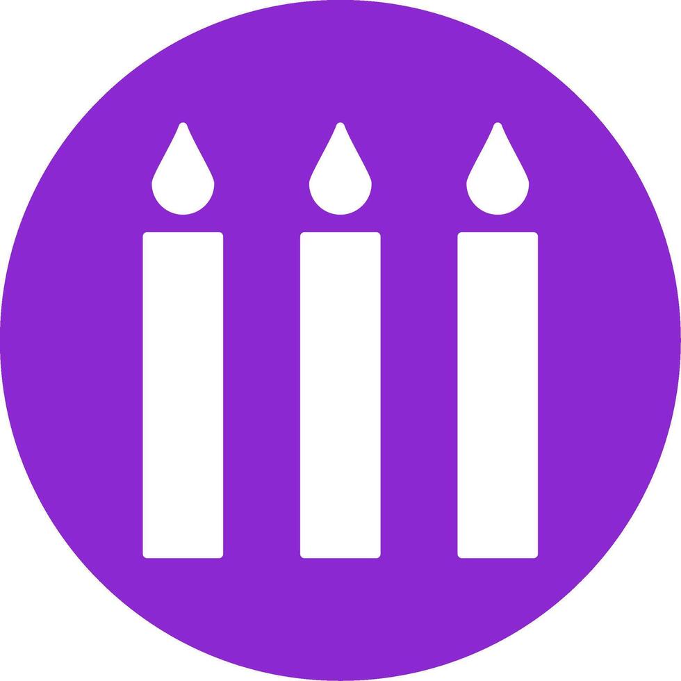 Candle Glyph Circle Icon vector