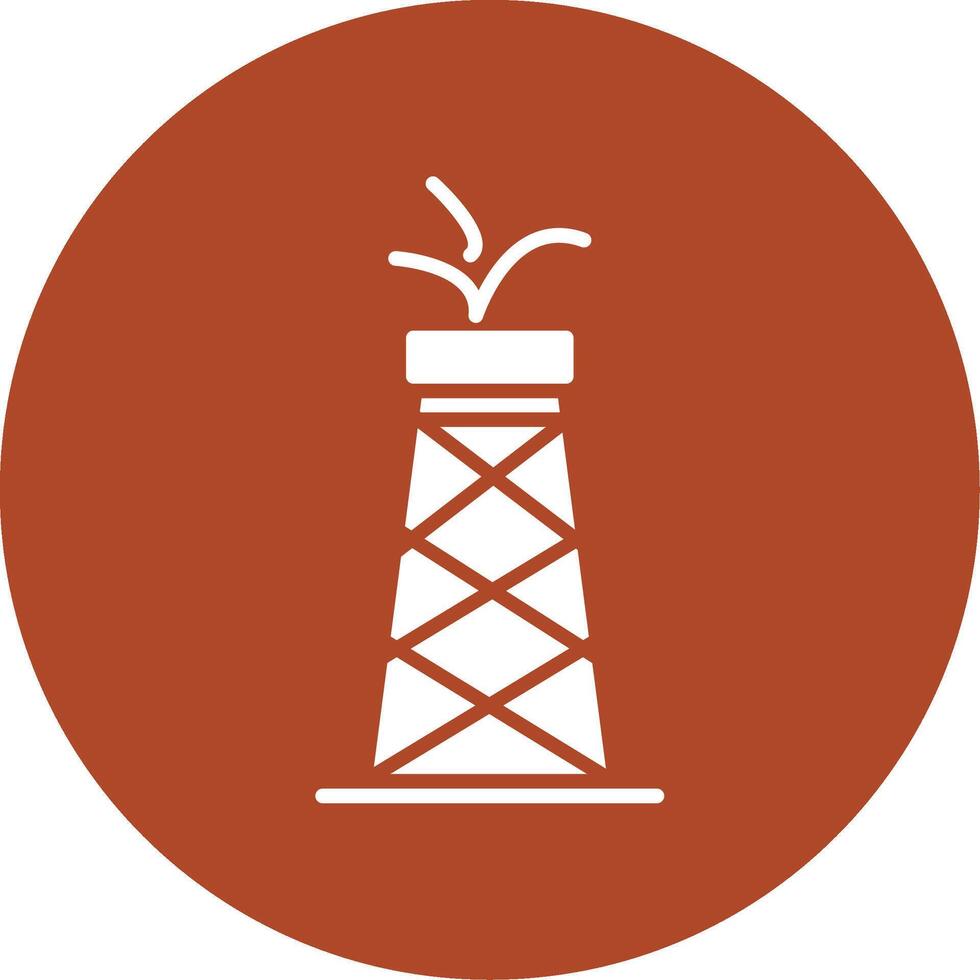 Oil Tower Glyph Circle Icon vector