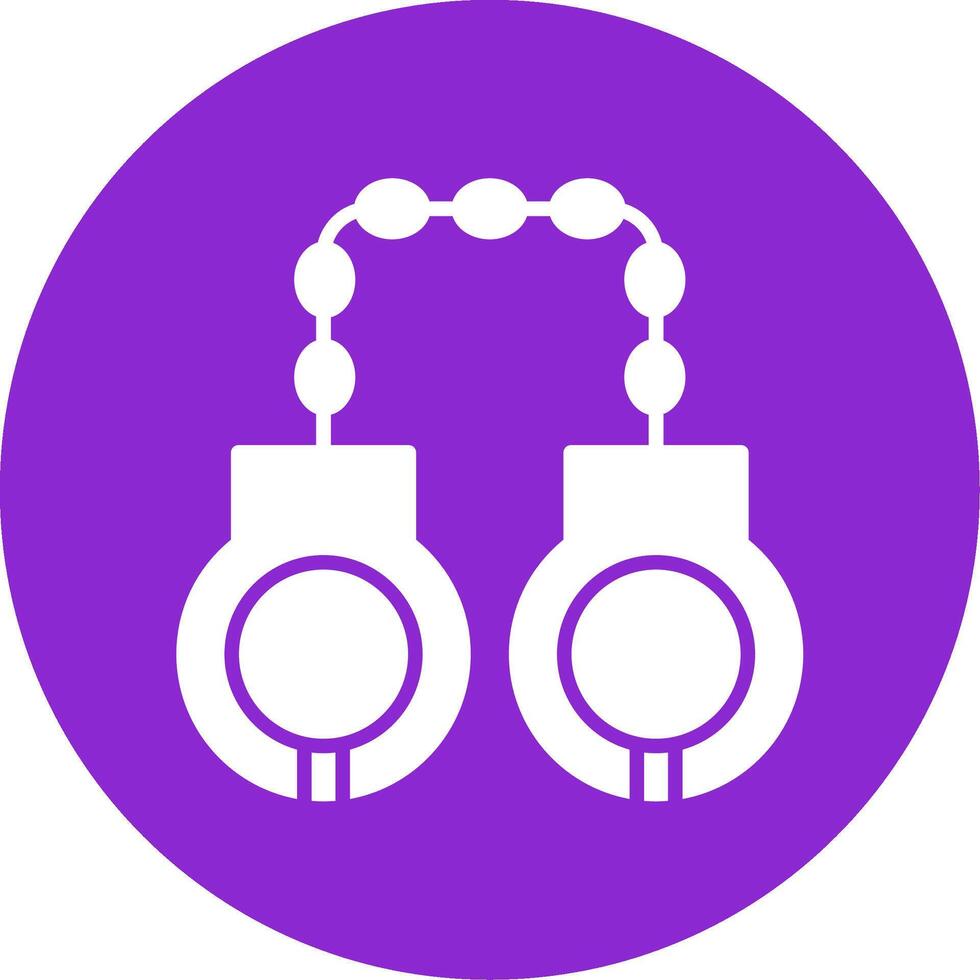 Handcuffs Glyph Circle Icon vector