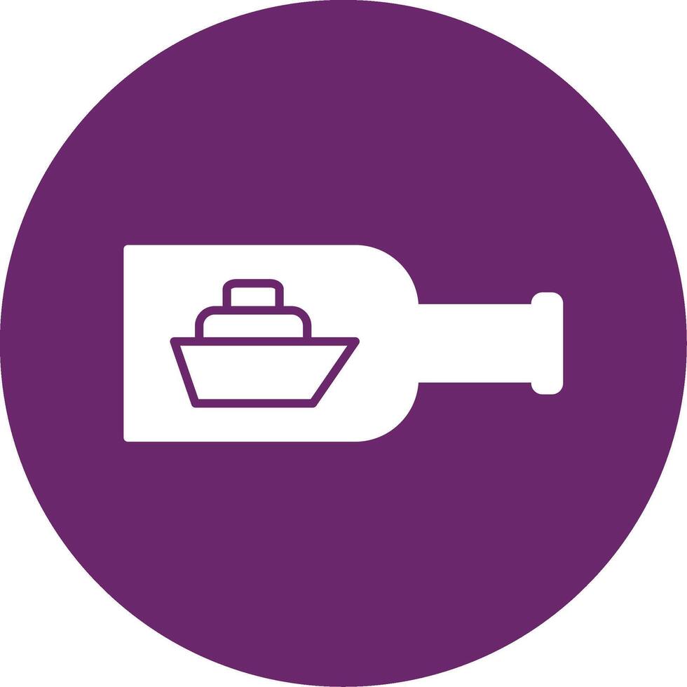 Ship In A Bottle Glyph Circle Icon vector