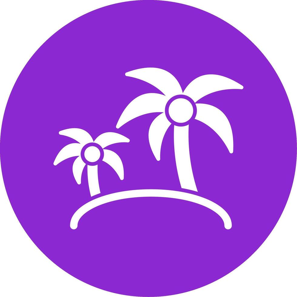 Island Glyph Circle Icon vector