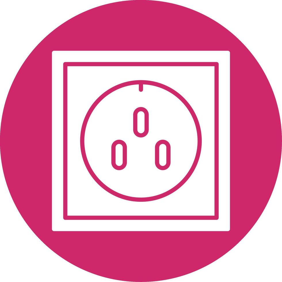 Socket Glyph Circle Icon vector