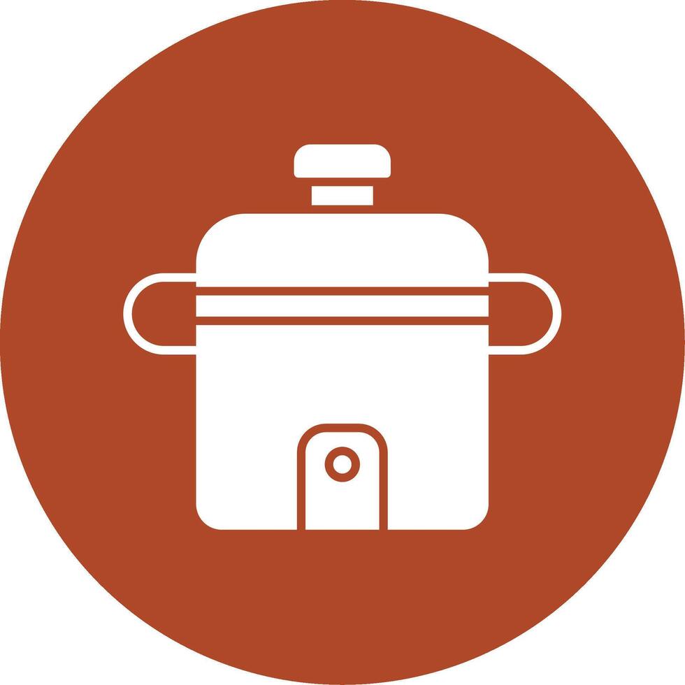 Rice Cooker Glyph Circle Icon vector