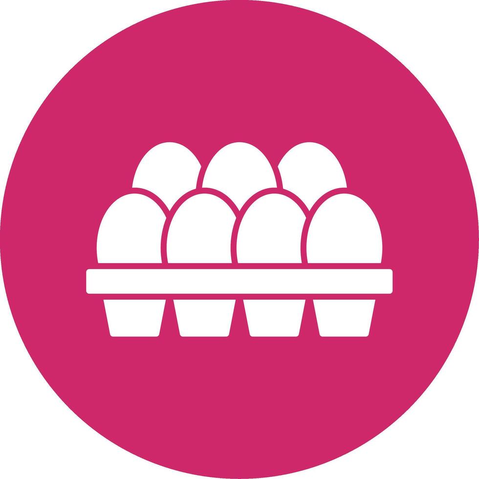 Egg Tray Glyph Circle Icon vector