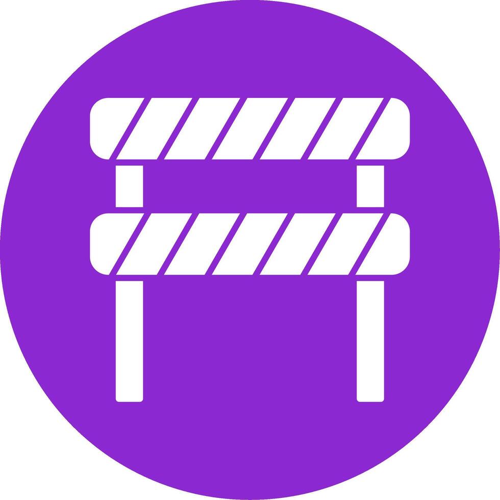 Road Block Glyph Circle Icon vector
