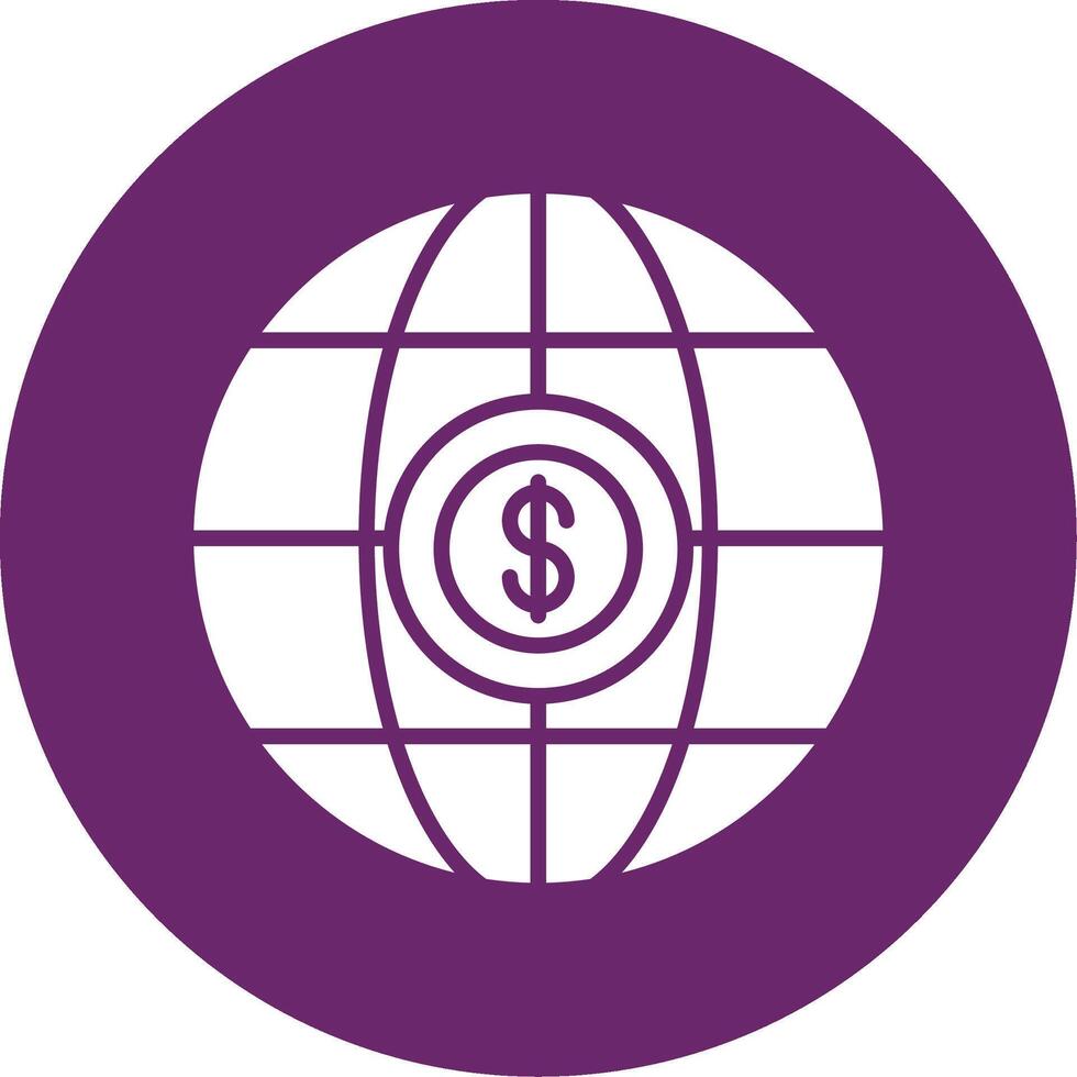 International Business Glyph Circle Icon vector