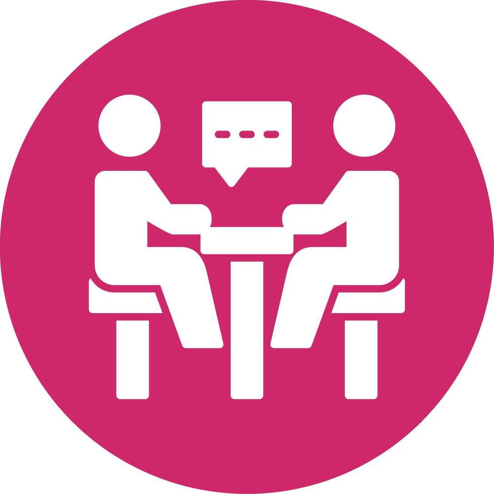 Meeting Glyph Circle Icon vector
