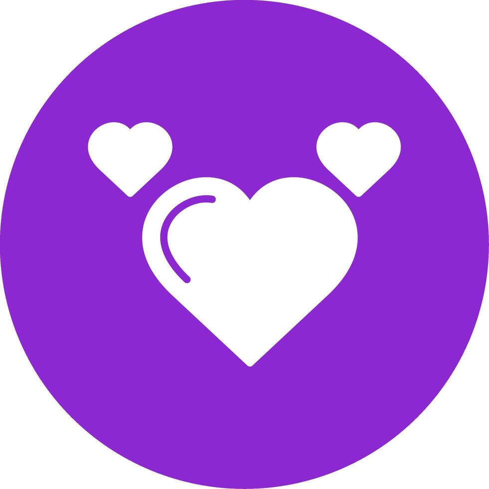 icono de círculo de glifo de corazón vector