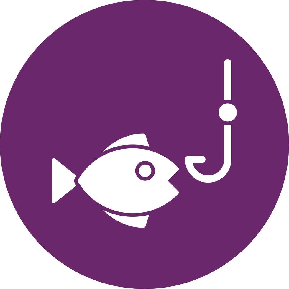 Fishing Glyph Circle Icon vector