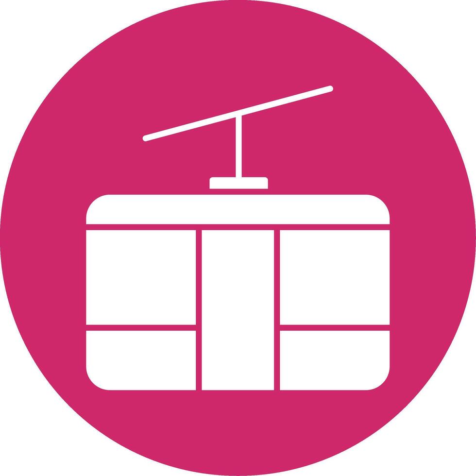 Cableway Glyph Circle Icon vector