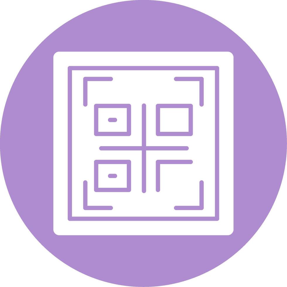 Qr Code Glyph Circle Icon vector