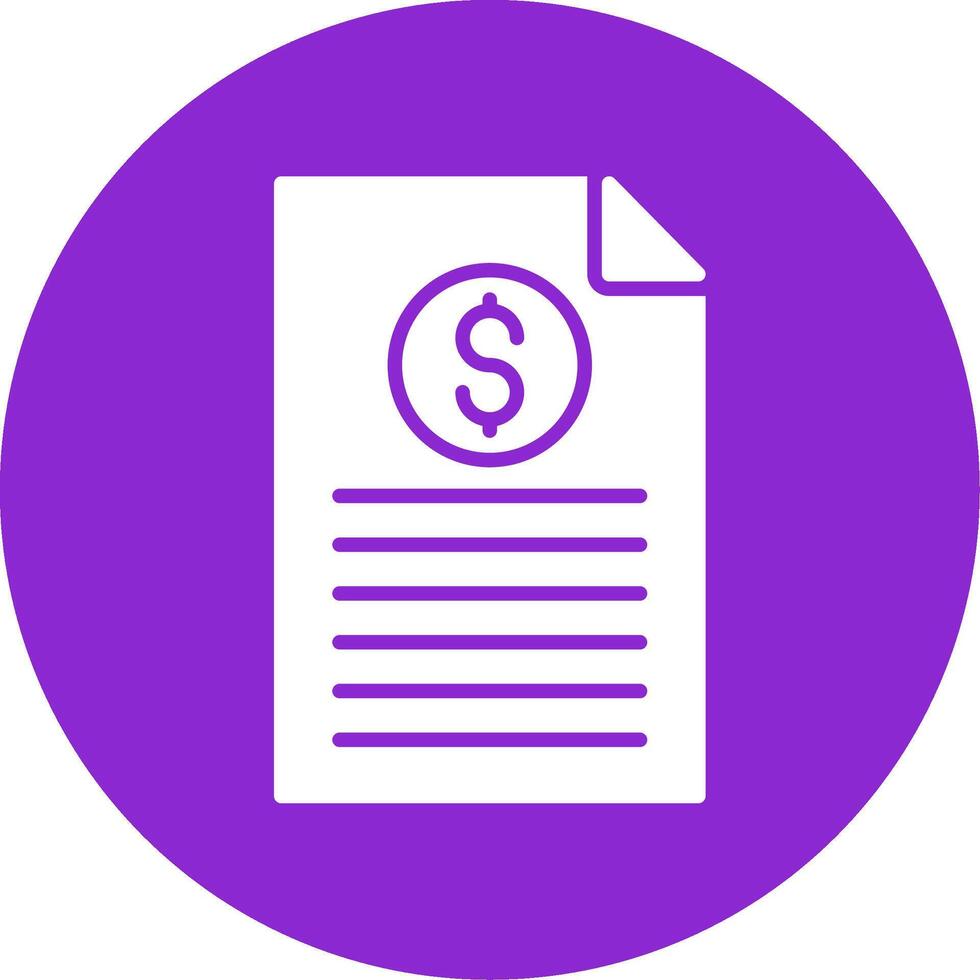 Invoice Glyph Circle Icon vector