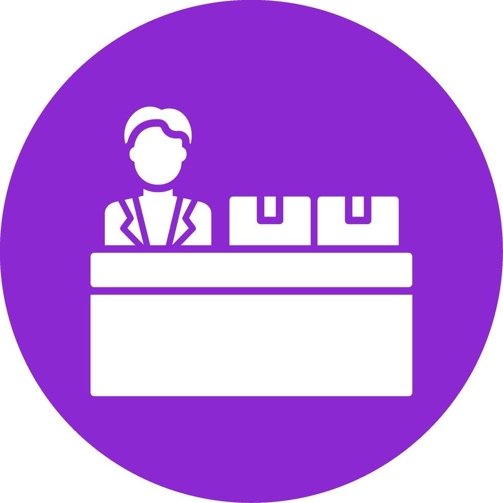 Checkin Glyph Circle Icon vector