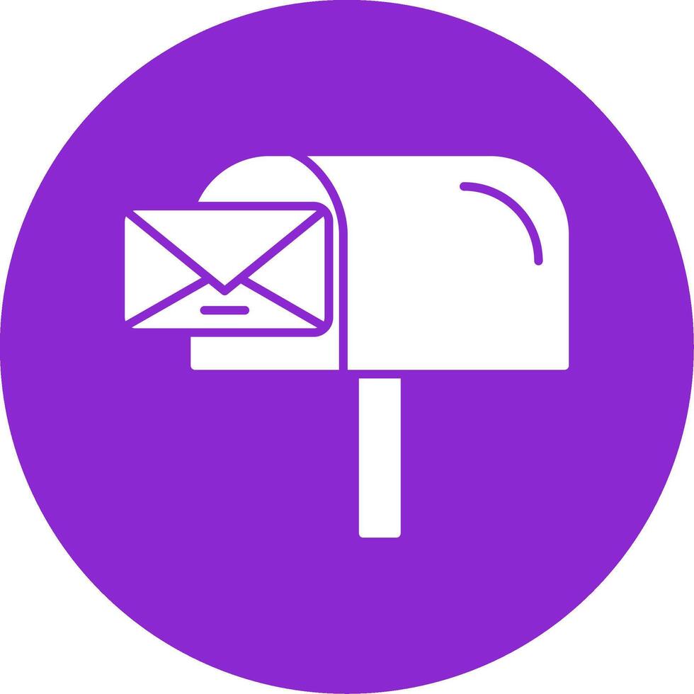 Mail Box Glyph Circle Icon vector