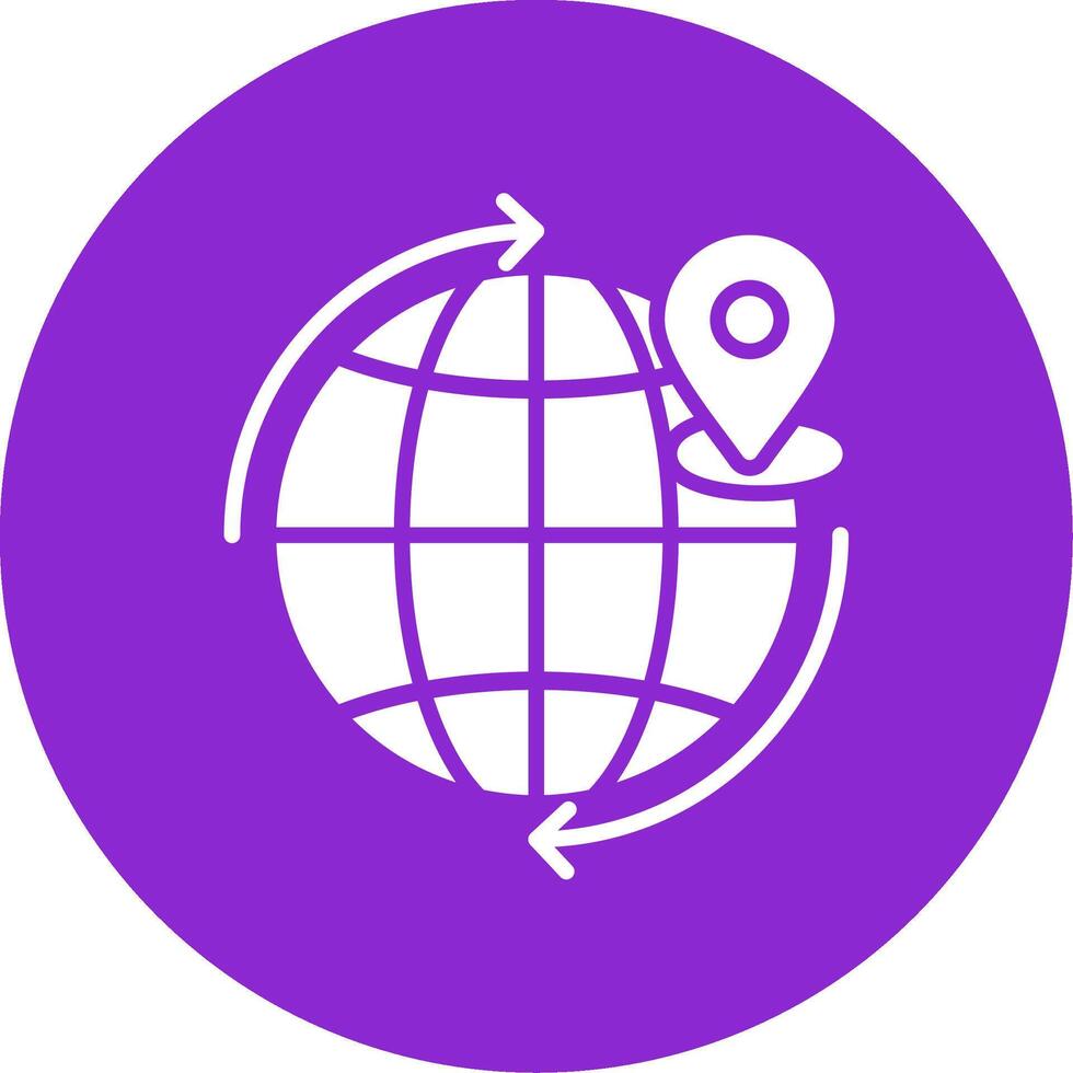 Worldwide Shipping Glyph Circle Icon vector