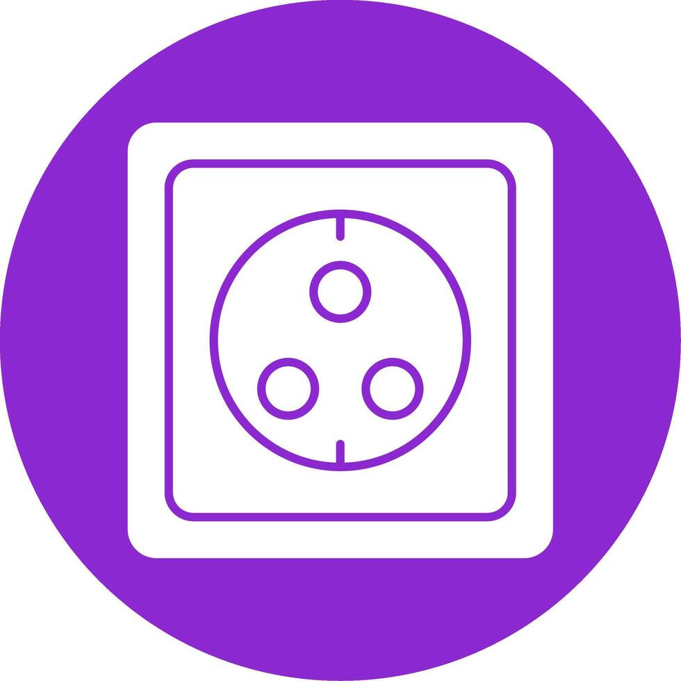 Wall Socket Glyph Circle Icon vector