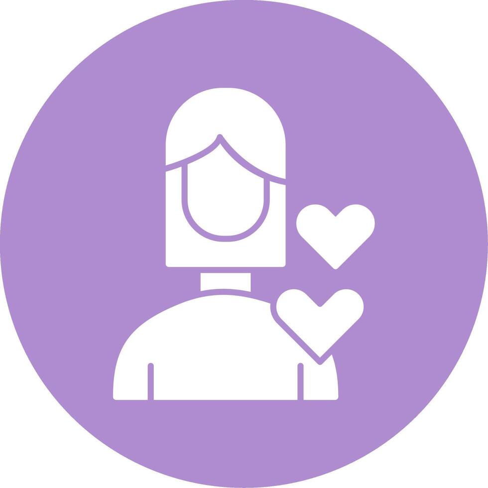Self Love Glyph Circle Icon vector