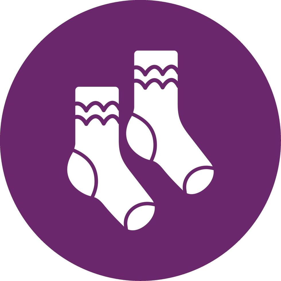 Pair of Socks Glyph Circle Icon vector