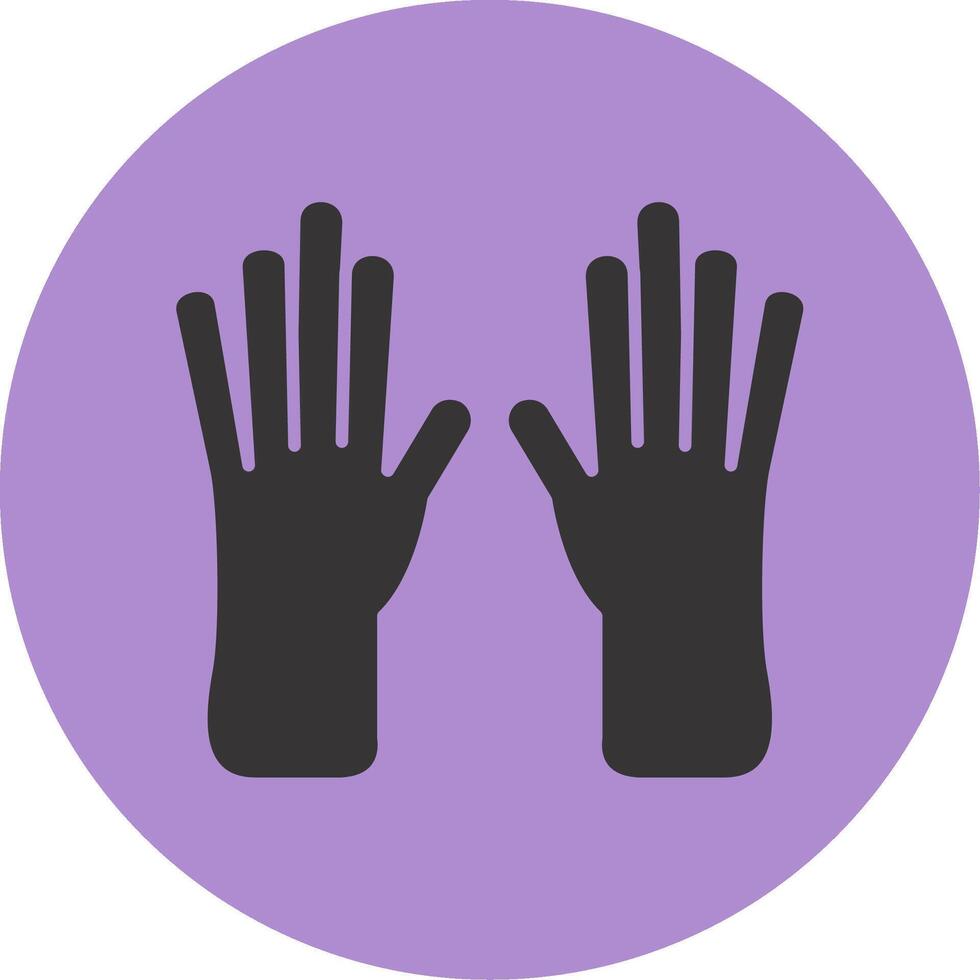 Leather Gloves Glyph Circle Icon vector