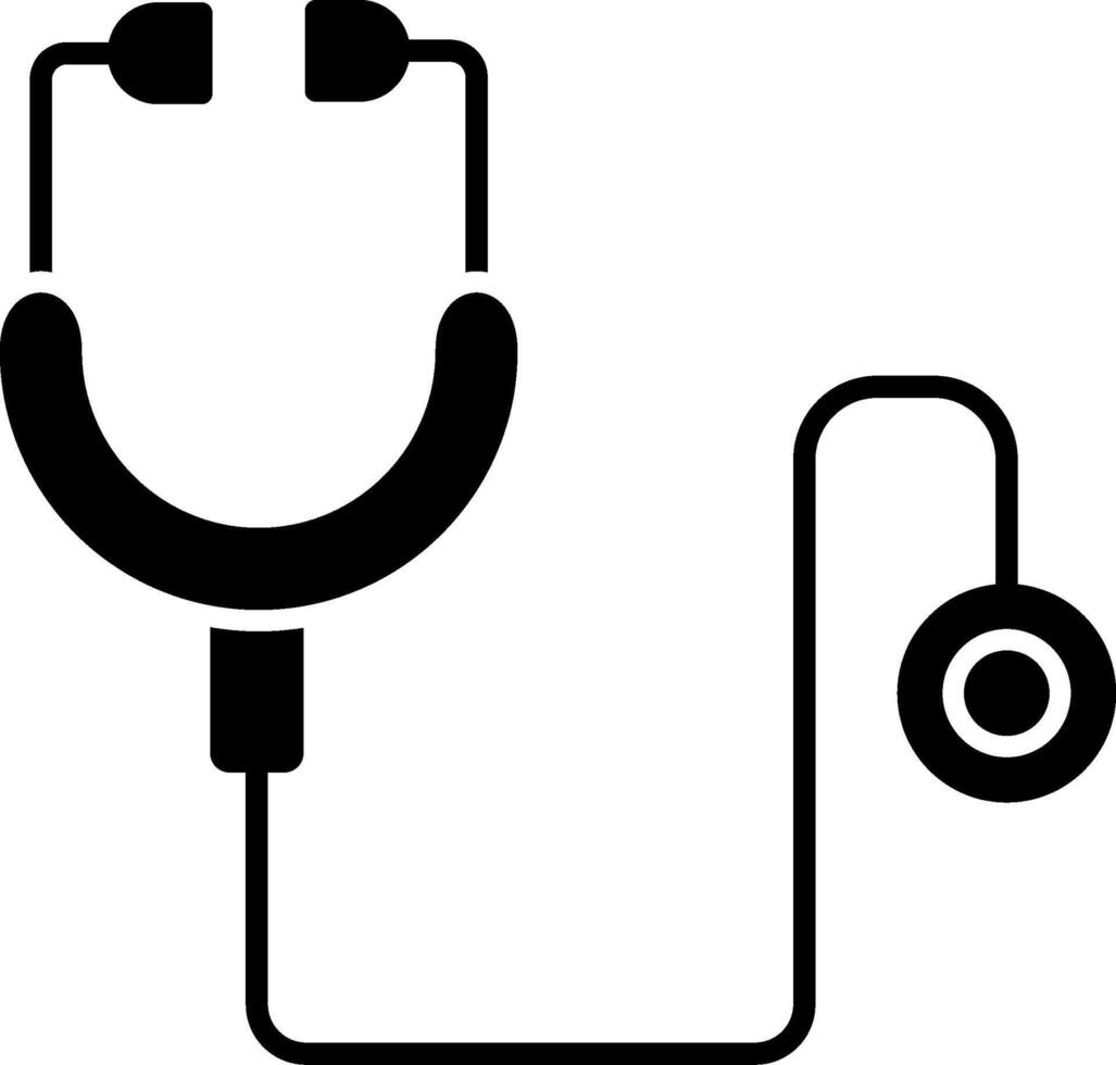 Stethoscope Glyph Circle Icon vector