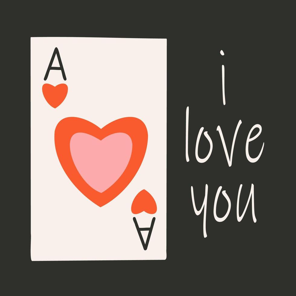 tarjeta postal modelo para Santo San Valentín día, 14 febrero. mano dibujado tarjetas con tarjeta, corazón, texto. vector