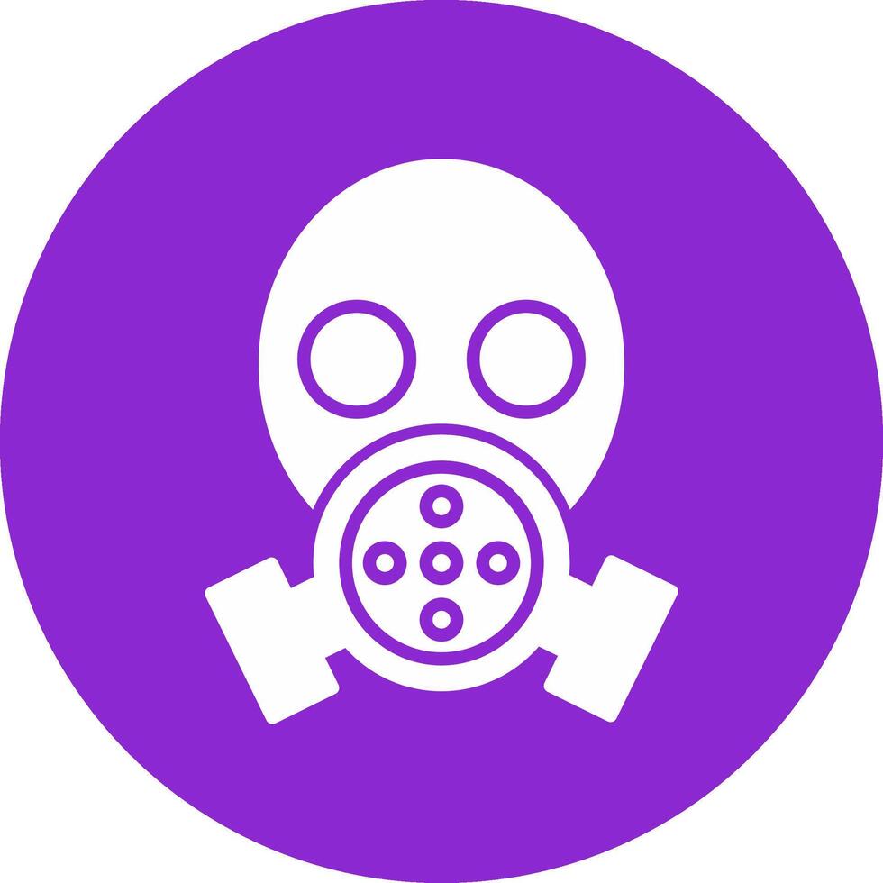 Gas Mask Glyph Circle Icon vector