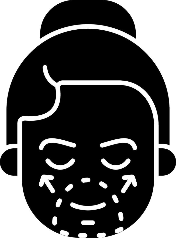 Facial Plastic Surgery Glyph Circle Icon vector