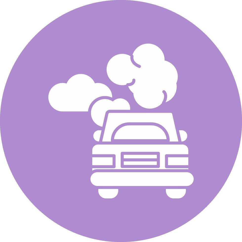 Car Pollution Glyph Circle Icon vector