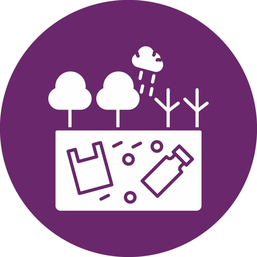 Land Pollution Glyph Circle Icon vector