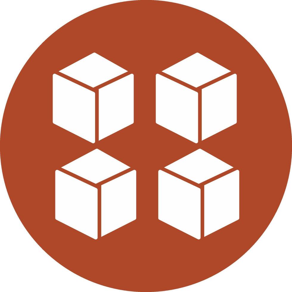 Cube Glyph Circle Icon vector