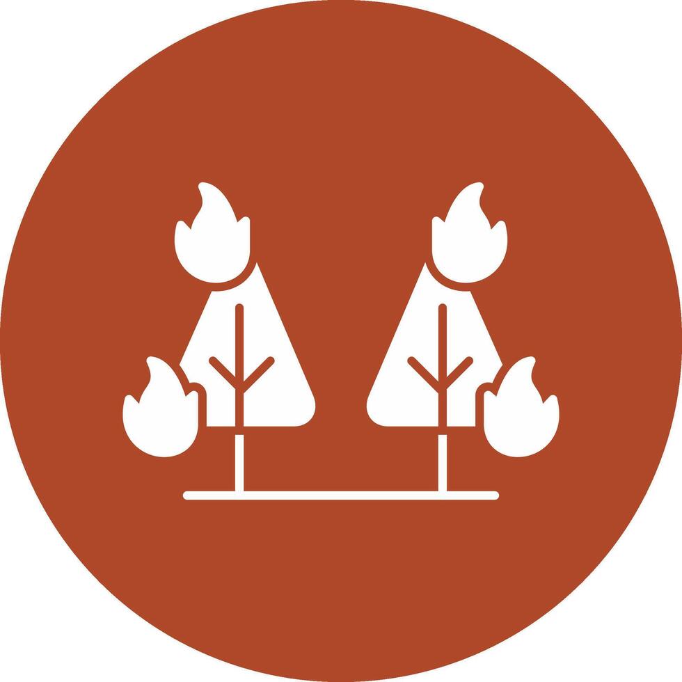 Wildfire Glyph Circle Icon vector