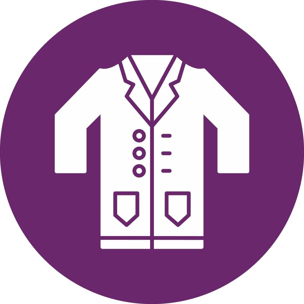 Lab Coat Glyph Circle Icon vector