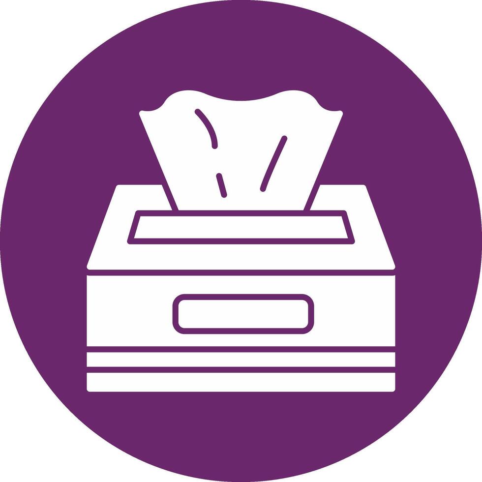 Tissue Box Glyph Circle Icon vector