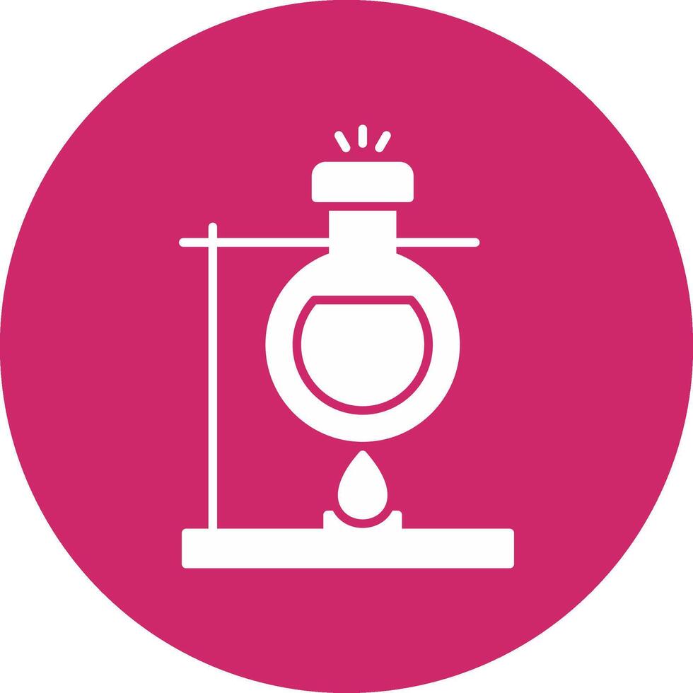 Bunsen Burner Glyph Circle Icon vector