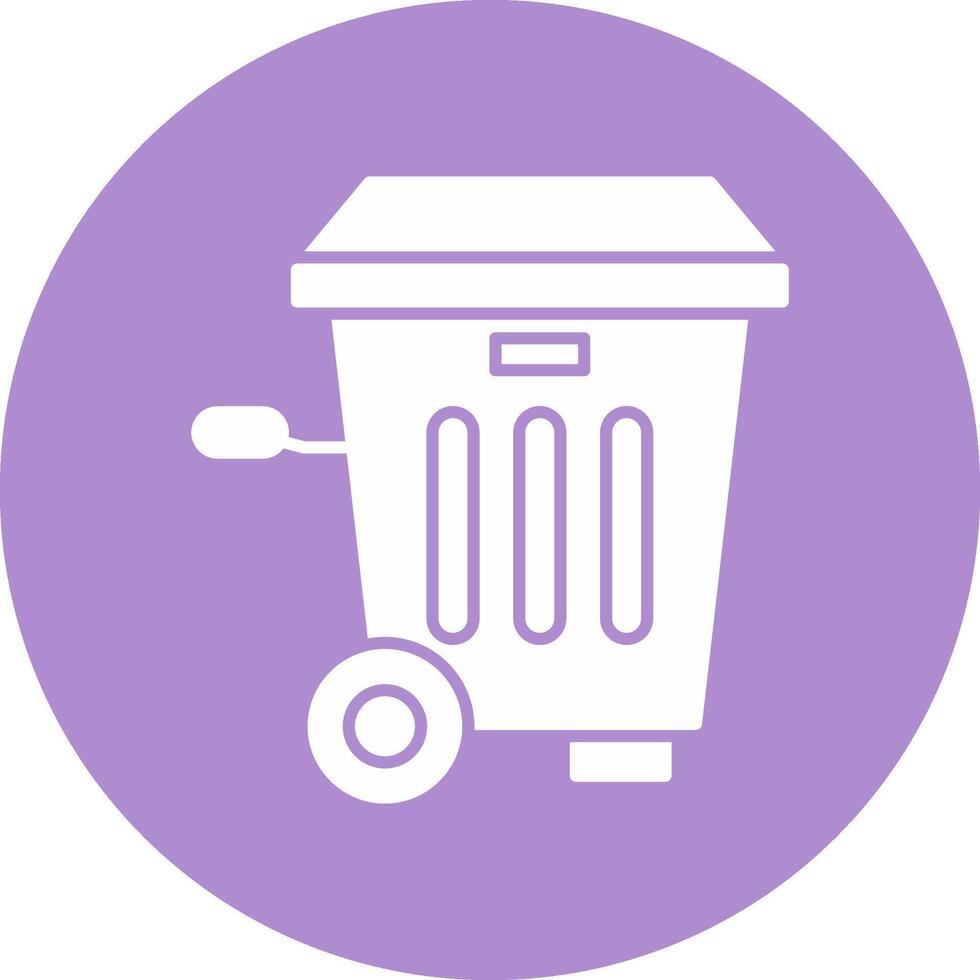 Trash Bin Glyph Circle Icon vector