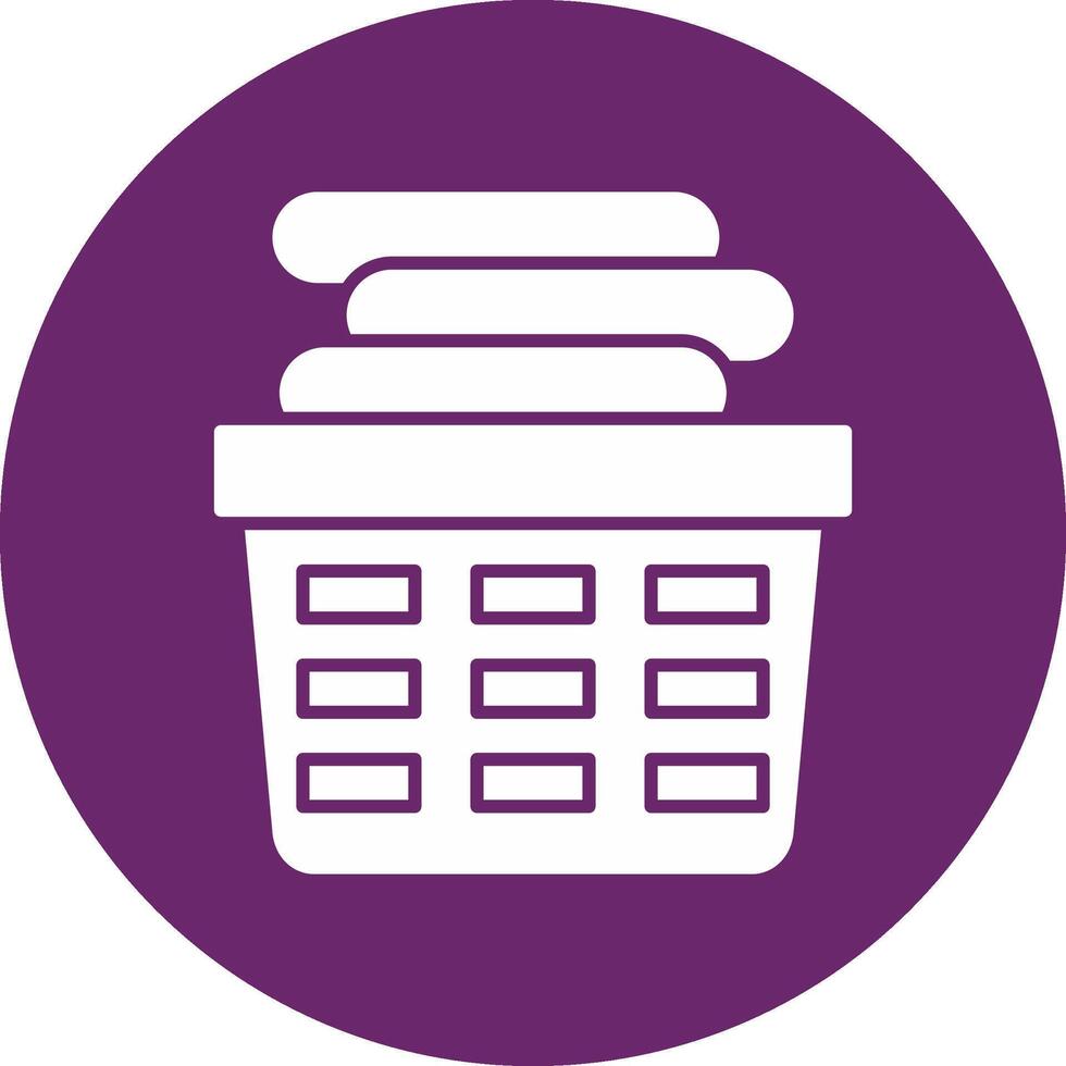Laundry Basket Glyph Circle Icon vector