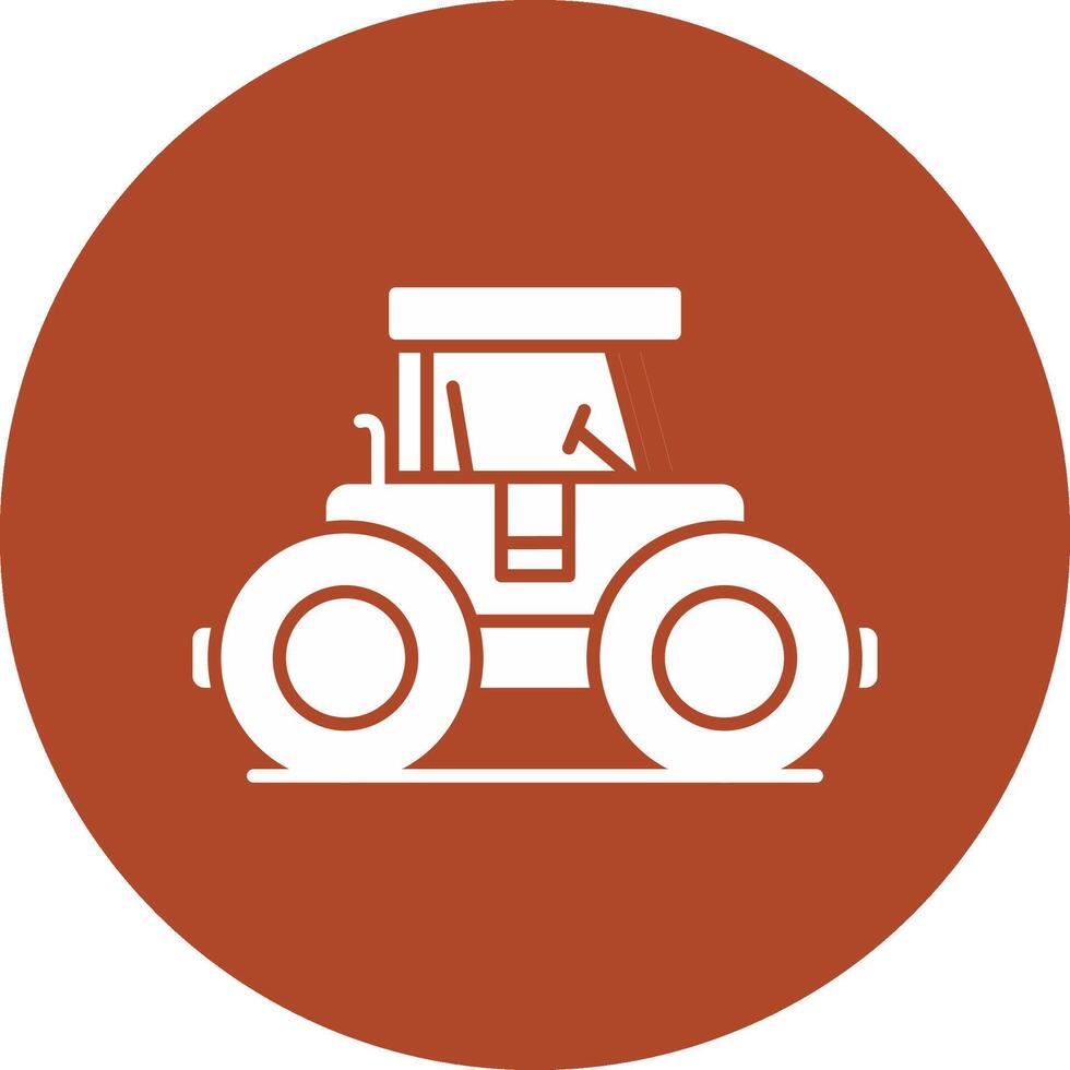 Road Roller Glyph Circle Icon vector