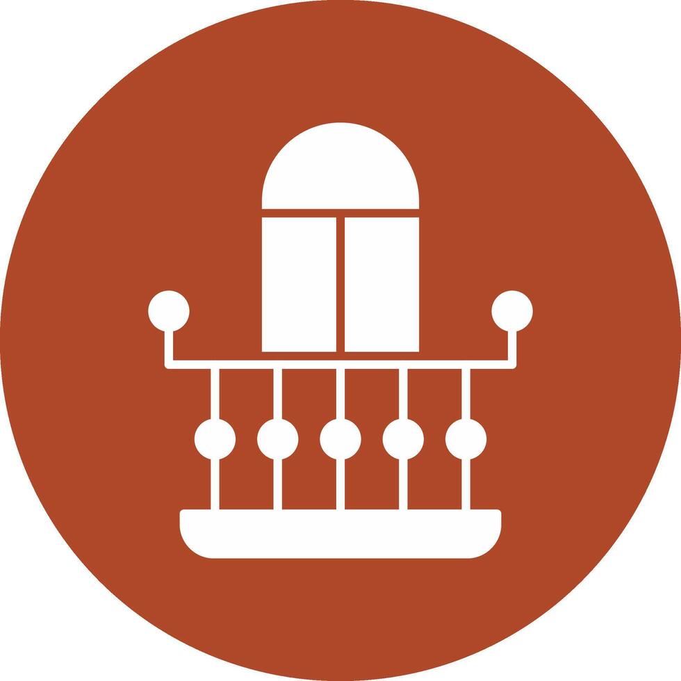 Balcony Glyph Circle Icon vector