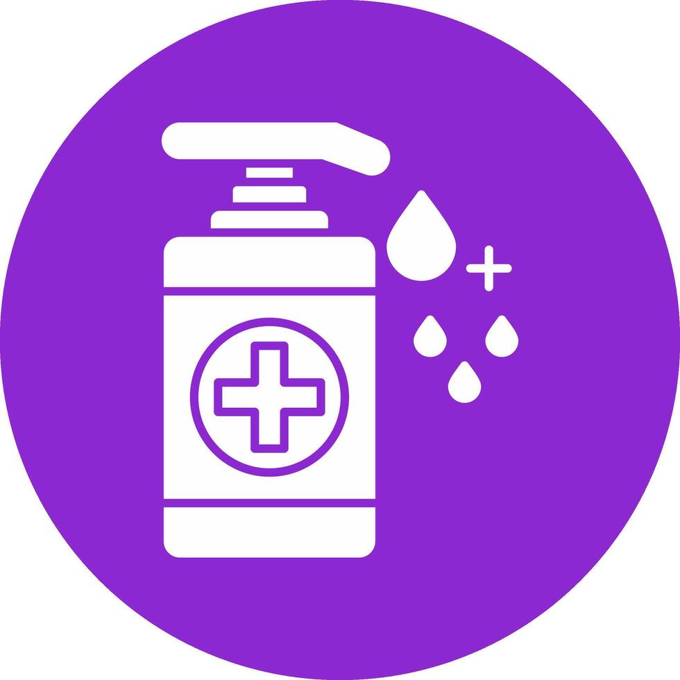 Hand Sanitizer Glyph Circle Icon vector