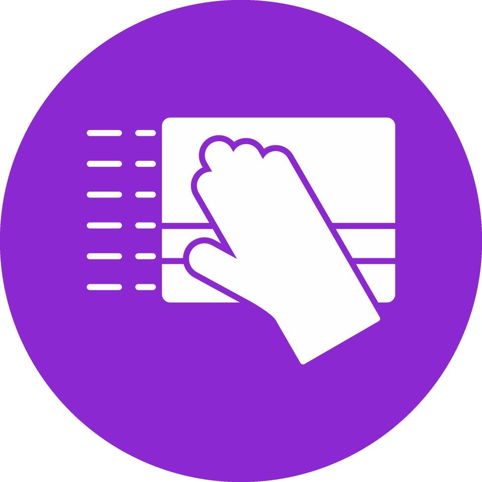 Dusting Glyph Circle Icon vector