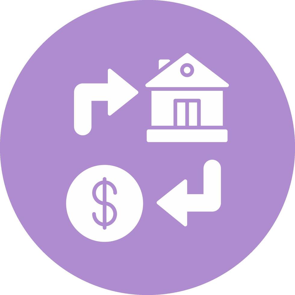 Property Exchange Glyph Circle Icon vector