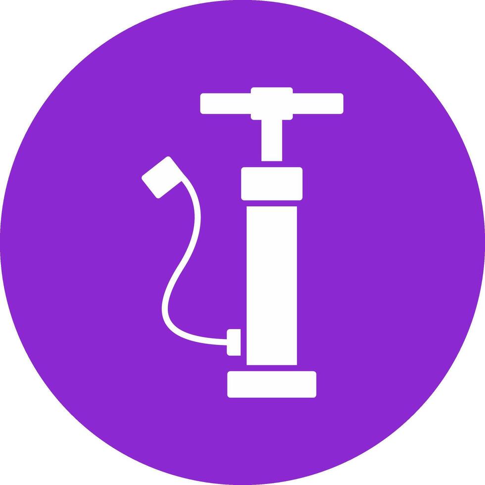 Hand Air Pump Glyph Circle Icon vector