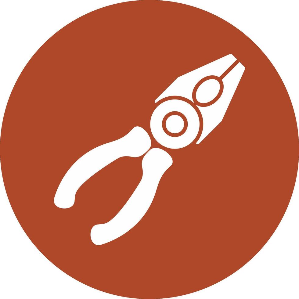 Pliers Flat Glyph Circle Icon vector